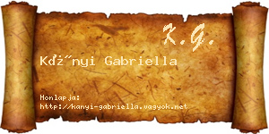 Kányi Gabriella névjegykártya